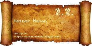 Metner Manon névjegykártya